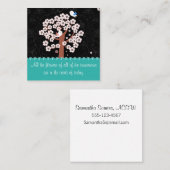 Boodschap met vogels en tuin vierkante visitekaartje (Voorkant / Achterkant)