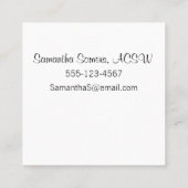 Boodschap met vogels en tuin vierkante visitekaartje (Achterkant)