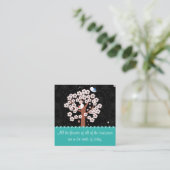 Boodschap met vogels en tuin vierkante visitekaartje (Staand voorkant)