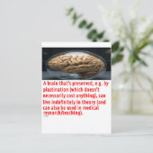Boodschap over hersenpreservatie (sferoïde) briefkaart (Staand voorkant)