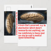 Boodschap over hersenpreservatie (sferoïde) briefkaart (Voorkant / Achterkant)