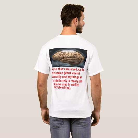 Boodschap over hersenpreservatie (sferoïde) t-shirt (Achterkant volledig)