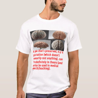 Boodschap over het behoud van de hersenen (ontwerp t-shirt