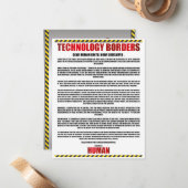 BOODSCHAP OVER TECHNOLOGIEGRENZEN NOTITIEKAARTJE (Voorkant / Achterkant in situ)