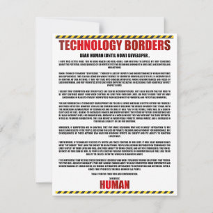 BOODSCHAP OVER TECHNOLOGIEGRENZEN NOTITIEKAARTJE