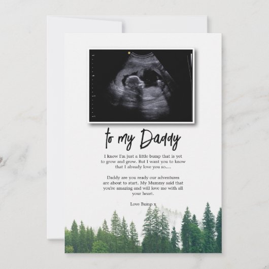 Boodschap van Bump aan Daddy Fathers Day Sonogram Kaart (Voorkant)