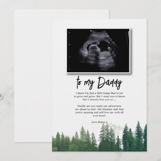 Boodschap van Bump aan Daddy Fathers Day Sonogram Kaart (Voorkant / Achterkant)