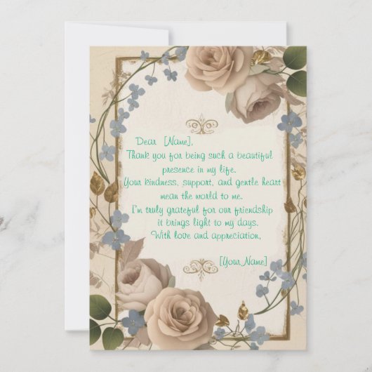 Boodschap van dankbaarheid voor iemand die is gega kaart (Voorkant)