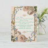 Boodschap van dankbaarheid voor iemand die is gega kaart (Staand voorkant)