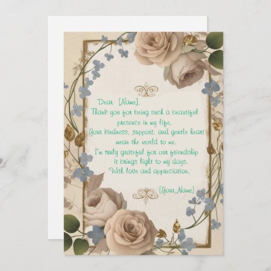 Boodschap van dankbaarheid voor iemand die is gega kaart (Voorkant / Achterkant)