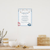 Boodschap van de Bump Winter Baby Shower Bord Poster (Keuken)