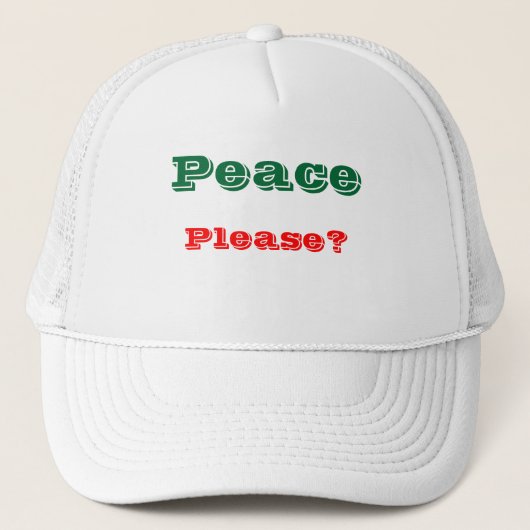 Boodschap van de vredestroepen trucker pet (Voorkant)