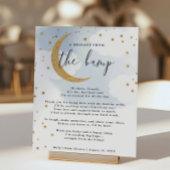 Boodschap van het Bump Blue Gold Moon Baby shower Poster