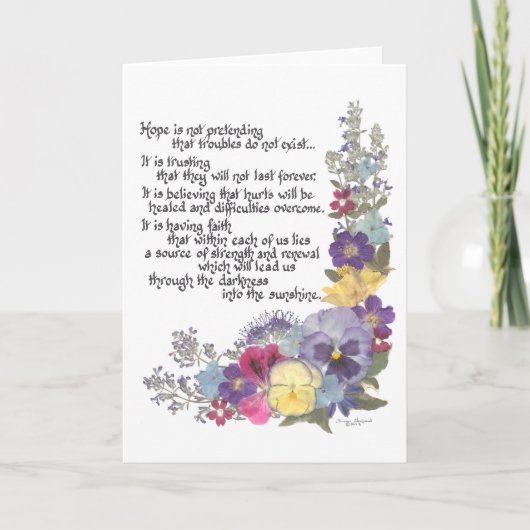 Boodschap van Hoop kaart (Voorkant)