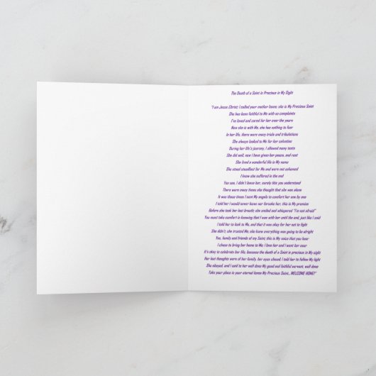 Boodschap van Jezus condoleert Kaart (Binnen)