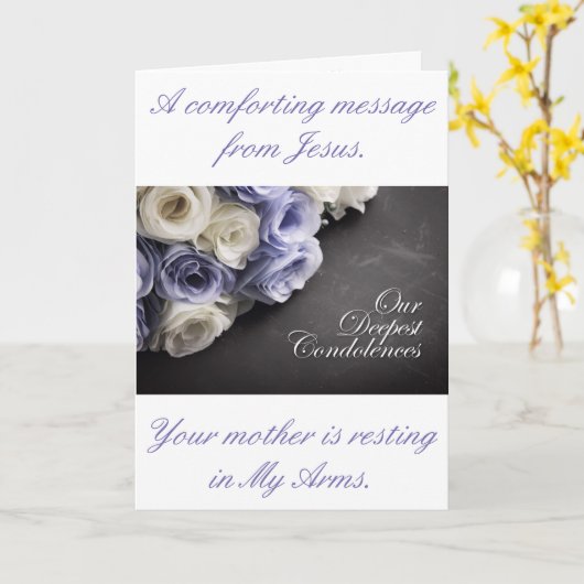 Boodschap van Jezus condoleert Kaart (Gele Bloem)