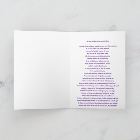 Boodschap van Jezus condoleert Kaart (Binnen)