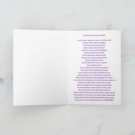 Boodschap van Jezus condoleert Kaart (Binnen)