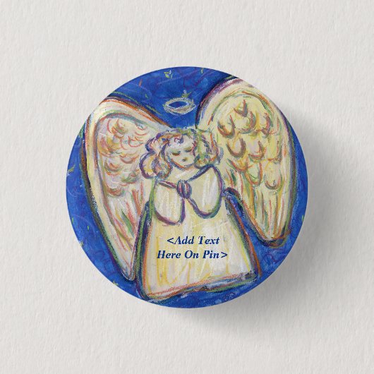 Boodschap van Prayer Guardian Angel Pastel Custom Ronde Button 3,2 Cm (Voorkant)