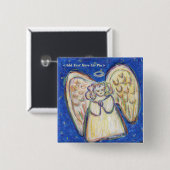 Boodschap van Prayer Guardian Angel Pastel Custom Vierkante Button 5,1 Cm (Voorkant /achterkant)