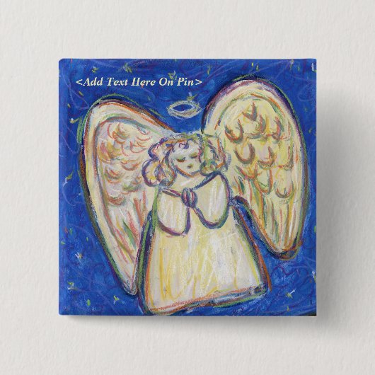 Boodschap van Prayer Guardian Angel Pastel Custom Vierkante Button 5,1 Cm (Voorkant)