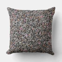 Boodschap van ruwe zalm en onregelmatige grijze mo kussen