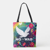 Boodschap van Vrede: Duik over krans Canvas tas (Achterkant)