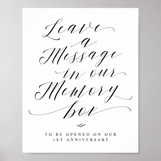 Boodschap voor ons Geheugen Box Script Trouw Teken Poster (Voorkant)