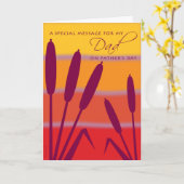 Boodschap voor papa op Vaderdag Cattails Sunset Kaart (Gele Bloem)