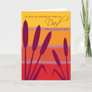 Boodschap voor papa op Vaderdag Cattails Sunset Kaart