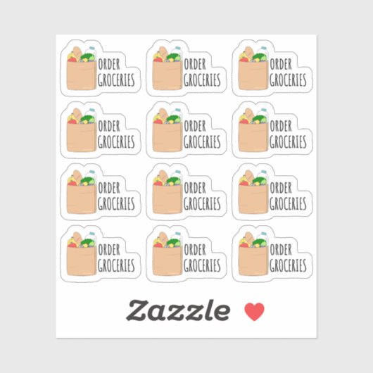 Boodschappen Bestellen Winkelherinnering Bujo Plan Sticker (Vel)