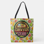 Boodschappen overal print tas - Zie achterkant (Voorkant)