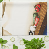 Boodschappen Papieren Tas Kat Keuken Blauw Theedoek (Gevouwen)