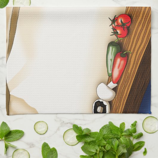 Boodschappen Papieren Tas Kat Keuken Blauw Theedoek (Gevouwen)