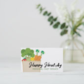 Boodschappen plantaardige chef koken klasse voedin visitekaartje (Staand voorkant)