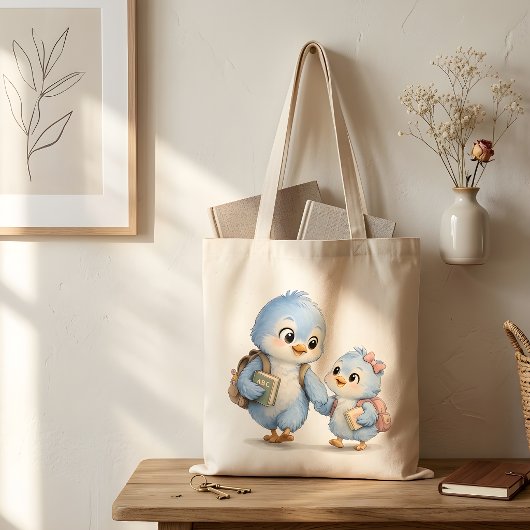 Boodschappen Tas Blauw Vogeltje