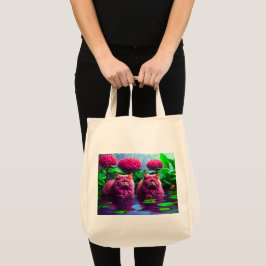 Boodschappen tas met kat illustratie