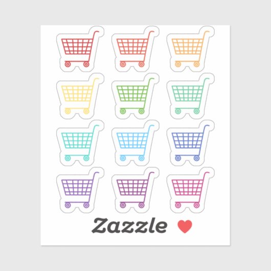 Boodschappendag Winkelwagen Bujo Planner Kalender Sticker (Vel)