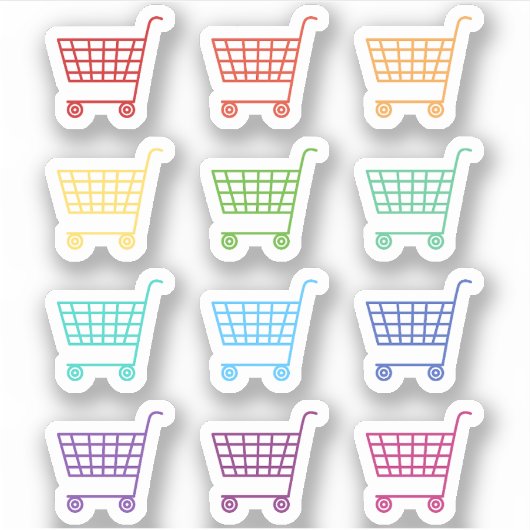 Boodschappendag Winkelwagen Bujo Planner Kalender Sticker (Voorkant)