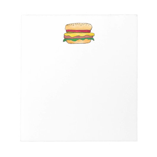 Boodschappenlijst of Menu Cheeseburger Notitieblok (Voorkant)