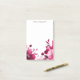 Boodschappenlijst Pink Blooms Aangepast Post-it® Notes