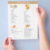 Boodschappenlijst voor huisdieren voor honden, kat flyer (Hand)