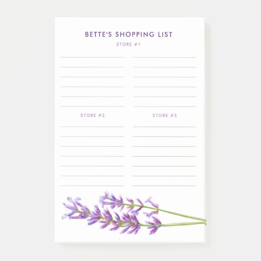 boodschappenlijst voor meerdere winkels post-it® notes (Voorkant)