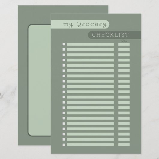 boodschappenlijstgebruik (Voorkant / Achterkant)