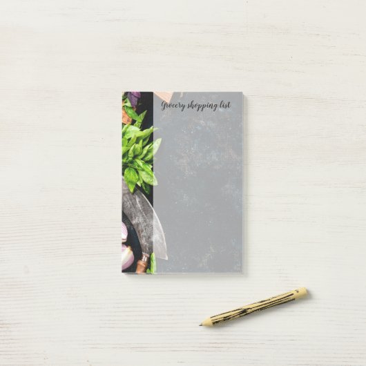 boodschappenlijstje voor de voedselfamilie post-it® notes (Op bureau)