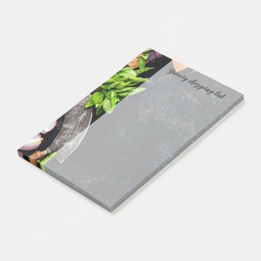 boodschappenlijstje voor de voedselfamilie post-it® notes (Schuin)