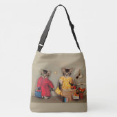 boodschappentabby kitten en kastabby kitten crossbody tas (Achterkant)