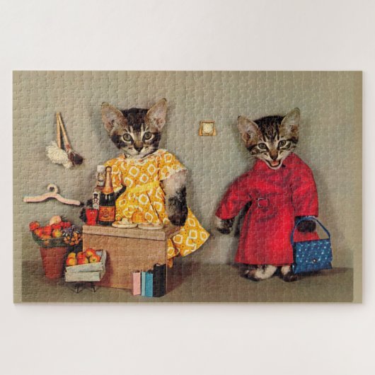 boodschappentabby kitten en kastabby kitten legpuzzel (Horizontaal)