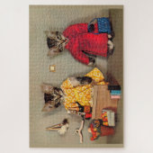 boodschappentabby kitten en kastabby kitten legpuzzel (Verticaal)