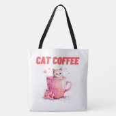 Boodschappentas Cat Caffee Tote Bag (Voorkant)